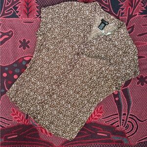 East 5th Brown and White Floral Button-Up Top